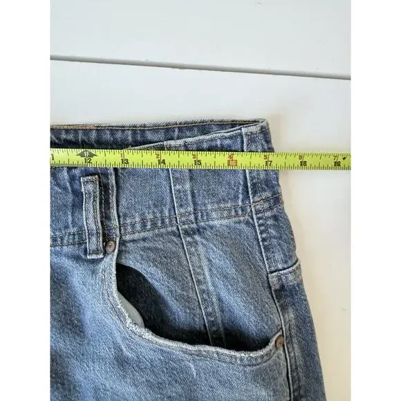 Habitual Blue Jeans Size 12/31 Women’s Whide Leg Cargo 35x31 Denim Relaxed - Picture 6 of 9